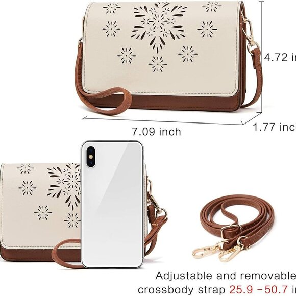 Crossbody Bags for Women Small Cell Phone Shoulder Bag Wristlet Wallet Clutch Pu - Picture 5 of 6